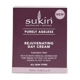 Lloyds Pharmacy Sukin purely ageless rejuvenating day cream 120ml offer