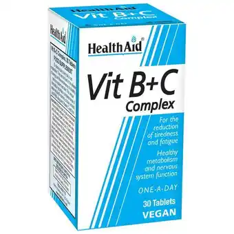 Lloyds Pharmacy Healthaid prolonged release vitamin b+c complex 30 tablets offer