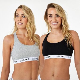 Sports Direct Usa pro branded racer back bra 2 pack offer
