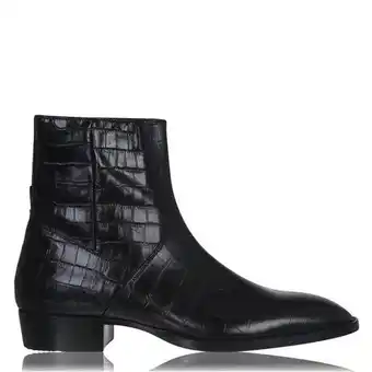 Sports Direct Reiss faux croc zip boots offer