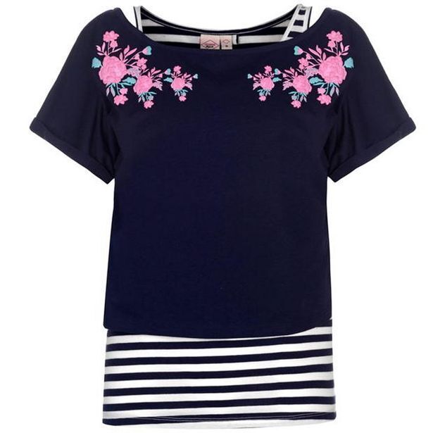 Lee Cooper | Striped Double Layer T 