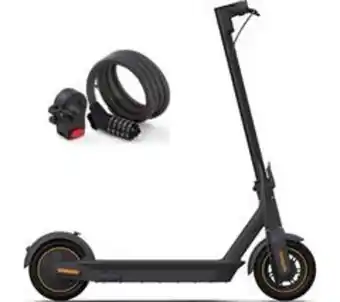 Segway ninebot max g30 electric folding scooter & pass lock bundle - dark grey & orange
