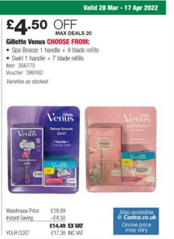 Costco Gillette Venus offer