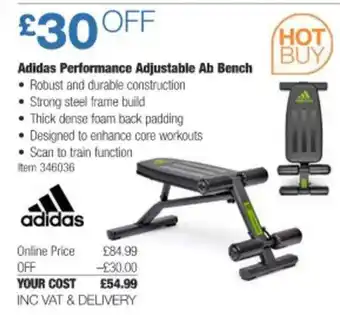 Costco Adidas Performance Adjustable Ab Bench offer