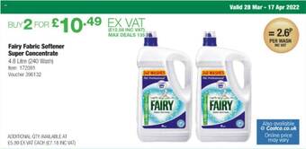 Costco Fairy Fabric Softener Super Concentrate offer