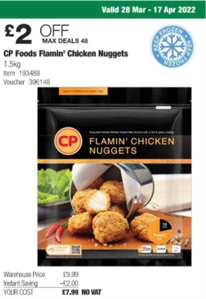 CP Foods Flamin' Chicken Nuggets offer at Costco