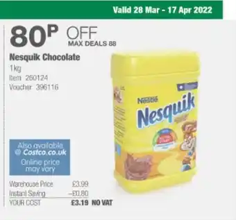 Costco Nesquik Chocolate offer
