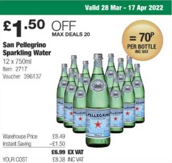 Costco San Pellegrino Sparkling Water offer