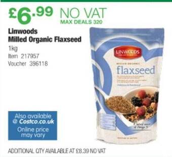 Costco Linwoods Milled Organic Flaxseed offer