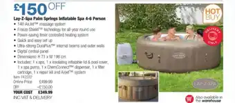 Lay-Z-Spa Palm Springs Inflatable Spa 4-6 Person