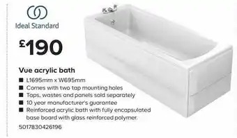 TradePoint Vue Acrylic Bath Ideal Standard offer
