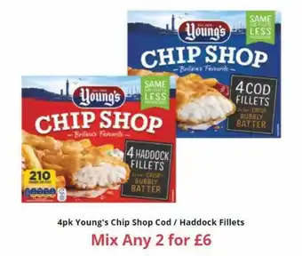 Farmfoods Young's Chip Shop Cod Haddock Fillets offer