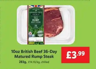 Lidl 10oz British Beef 36-day Matured Rump Steak offer