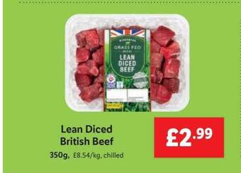 Lidl Lean Diced British Beef offer