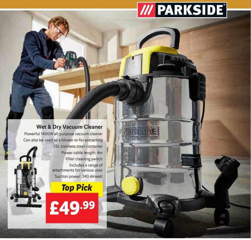 Parkside Wet & Dry Vacuum Cleaner offer at Lidl
