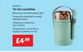 Lidl Ernesto To-go Lunchbox offer