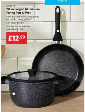 Lidl Ernesto 28cm Forged Aluminium Frying Pan Or Wok offer