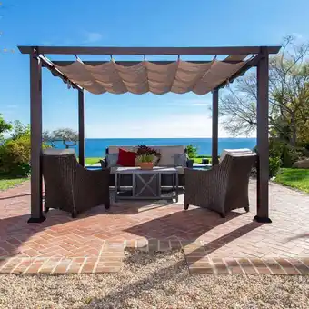 Costco Paragon Modena 12ft x 12ft (3.6 x 3.6m) Aluminium Pergola with Canopy offer