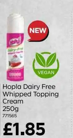 Bestway Hopla Dairy Free Whipped Topping Cream offer