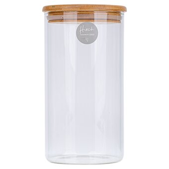 Tesco Hinch Round Storage Jar With Bamboo Lid 950Ml offer