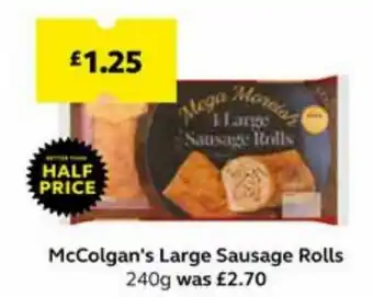 SuperValu McColgan's Large Sausage Rolls 240g offer