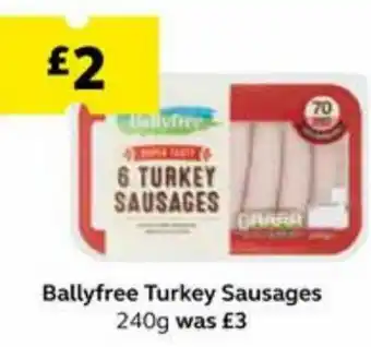 SuperValu Bayyfree Turkey Sausages 240g offer