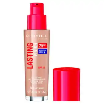 Asda Rimmel London Lasting Finish 25H Hydration Boost Foundation SPF20 200 Soft Beige offer