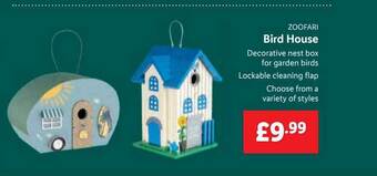 Lidl Zoofari Bird House offer