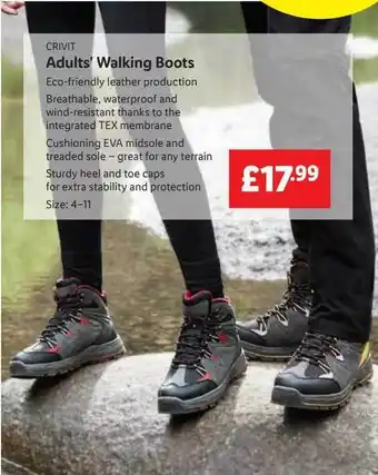 Lidl Crivit Adults'walking Boots offer