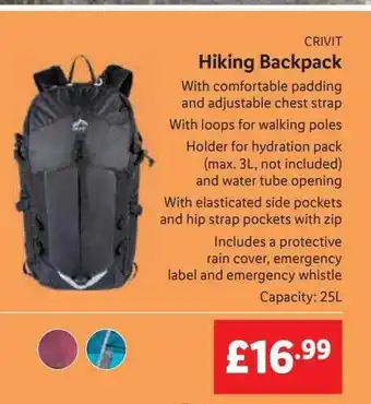 Lidl Hiking Backpack offer