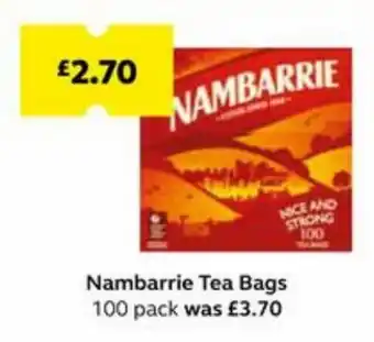 SuperValu Nambarrie Tea Bags 100 pack offer