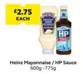SuperValu Heinz Mayonnaise/ HP Sacue 600g-775g offer