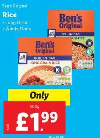 Lidl Ben's Original Rice 500g offer