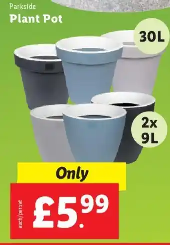 Lidl Plant Pot 2x 9L 30L offer