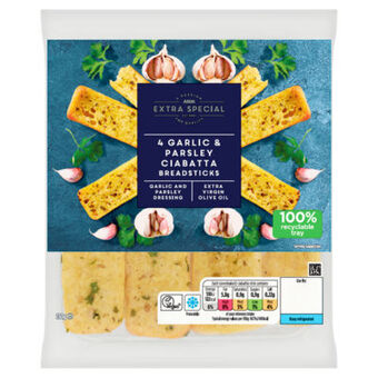 Asda ASDA Extra Special 4 Garlic & Parsley Ciabatta Breadsticks offer