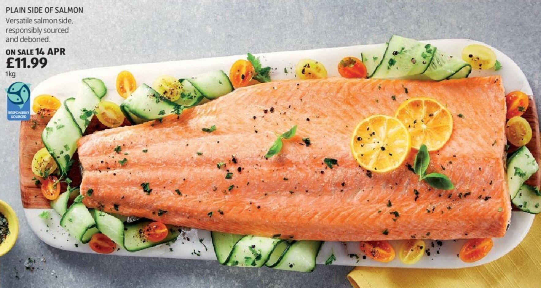 Plain Side of Salmon 1kg offer at Aldi