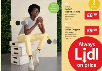 Lidl Esmara Ladies' Ribbed T-shirts Esmara Ladies' Joggers offer