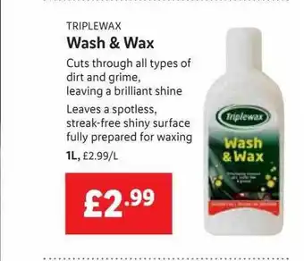 Lidl Triplewax Washh & Wax offer