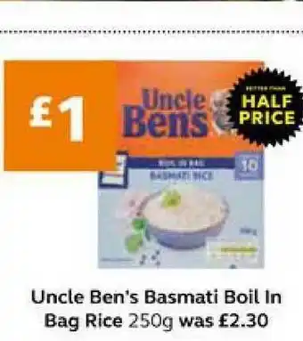 Uncle Ben's Basmati Boil In Bag Rice 250g