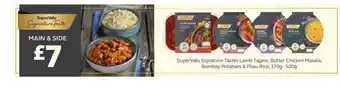 SuperValu Supervalu Signature Tastes Lamb Tagine, Butter Chicken Masala , Bombay Potatoes & Pilau Rice , 370g-500g offer