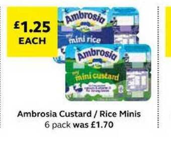 SuperValu Ambrosia Custard - Rice Minis offer