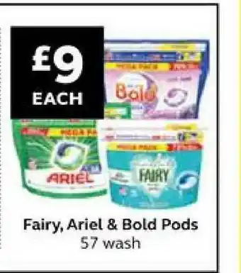 SuperValu Fairy, Ariel & Bold Pods 57 Wash offer