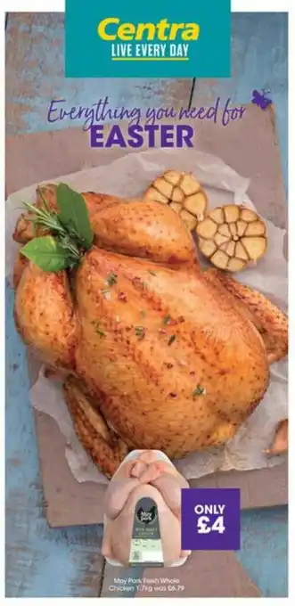 Centra Moy Park Frozen Whole Chicken offer