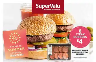 SuperValu Prepared By Our Butches 8 Steak Burgers offer