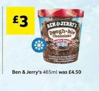 SuperValu Ben&Jerry's 465ml offer