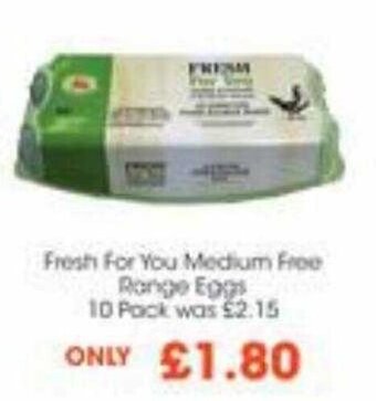 Fresh for you Medium Free Range Eggs 10 pack
