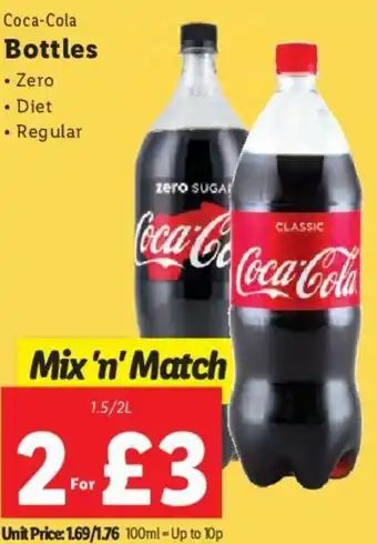 Lidl Coca Cola Bottles 1.5L/2L offer