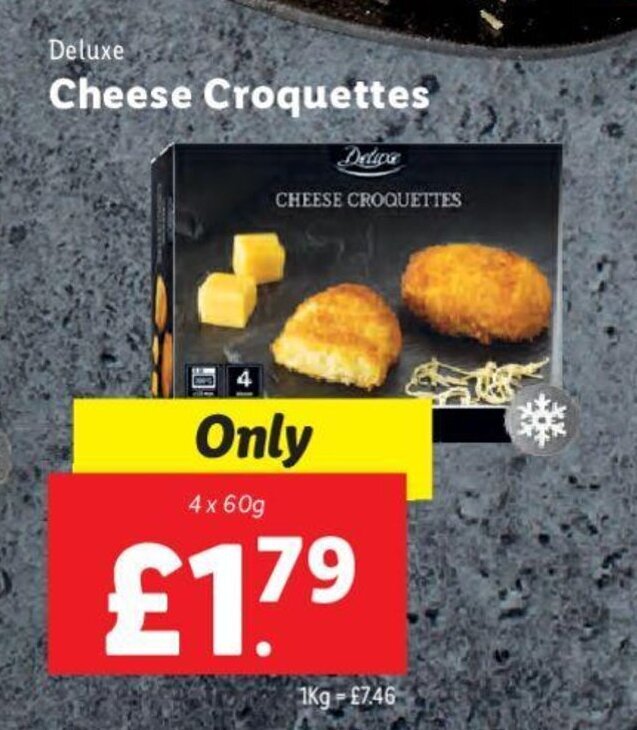 Deluxe Cheese Croquettes 4x60g offer at Lidl
