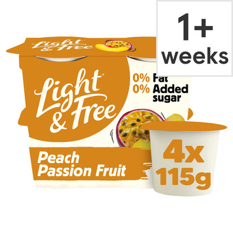 Tesco Light & Free Greek Style Free Passion Fruit Yogurt 4X115g offer