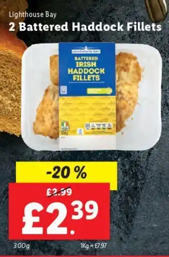 Lidl Lighthouse Bay 2 Battered Haddock Fillets offer